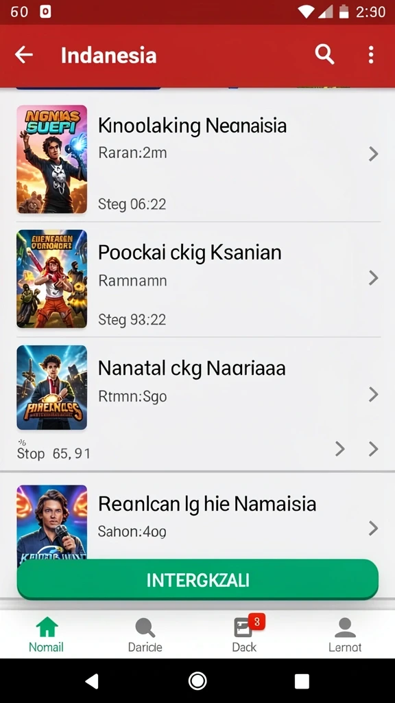 99zk - Tampilan menu utama yang intuitif dan mudah dinavigasi.